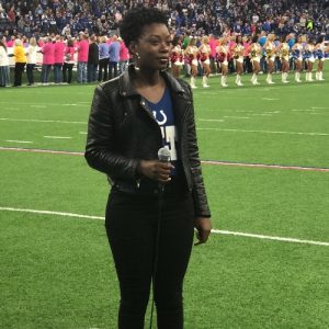 Christiana Danielle on the Indianapolis Colts field